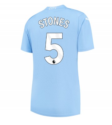 Manchester City John Stones #5 Koszulka Podstawowych Kobiety 2023-24 Krótki Rękaw